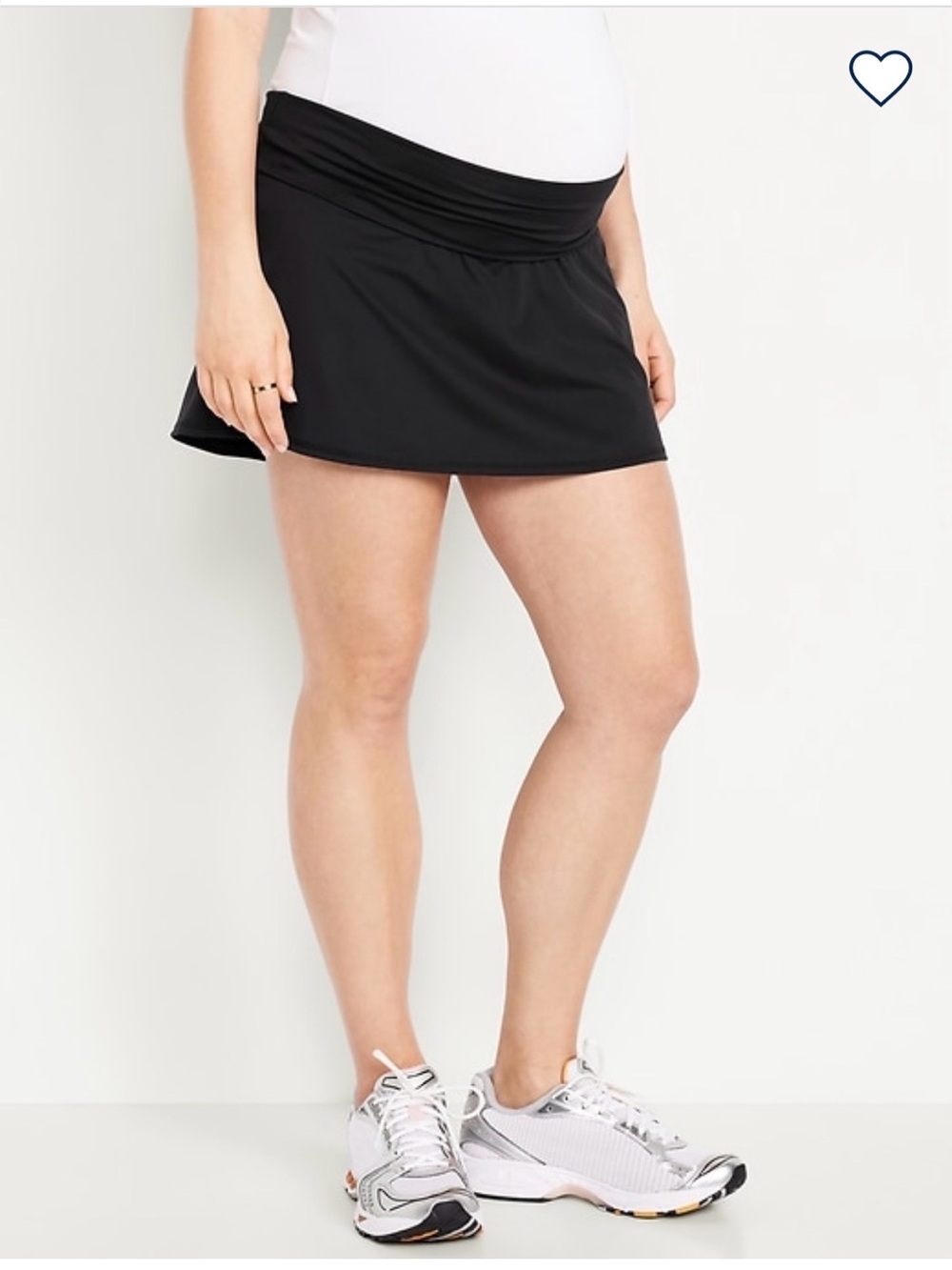 Old Navy black Maternity roll over waist studio smooth skort medium pregnancy
